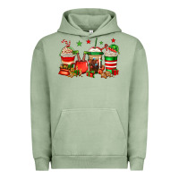 Pigment Oil Green Christmas elfs coffee Urban Hoodie - Jasminsmagicworld