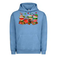 Pigment Pebble Blue Christmas elfs coffee Urban Hoodie - Jasminsmagicworld