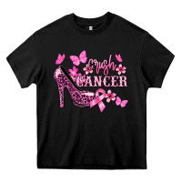 Black Crush Cancer with high heels Cancer Awareness Heavy Core Tee - HowdyJamesFarm