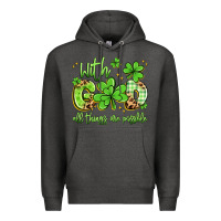 Charcoal Heather with god all things are possible Premium Hoodie - Artiststas