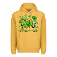 Mustard with god all things are possible Premium Hoodie - Artiststas