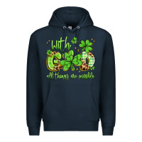 Navy with god all things are possible Premium Hoodie - Artiststas