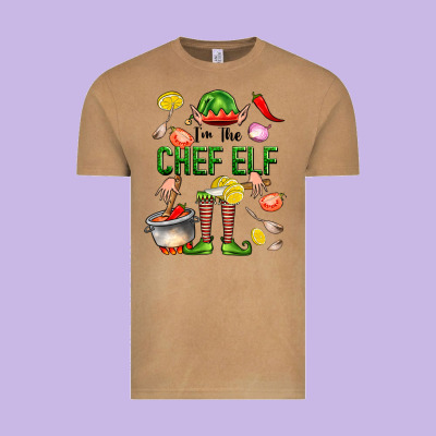 Im The Chef Elf Vintage Tee Designed By Fadigitalartstudio