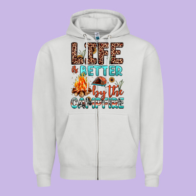 Life Is Better By The Campfire Zipper Hoodie Designed By Jahusdesignshop