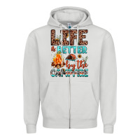 Dove Grey life is better by the campfire Zipper Hoodie - JahusDesignShop