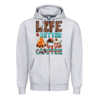 Heather Grey life is better by the campfire Zipper Hoodie - JahusDesignShop