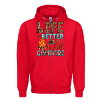 Red life is better by the campfire Zipper Hoodie - JahusDesignShop