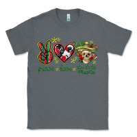 Charcoal Heather Peace love dia de los muertos Mexico Classic Tee - HowdyJamesFarm
