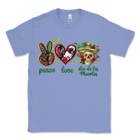 Colony Blue Peace love dia de los muertos Mexico Classic Tee - HowdyJamesFarm
