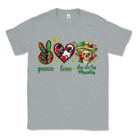 Heather Grey Peace love dia de los muertos Mexico Classic Tee - HowdyJamesFarm