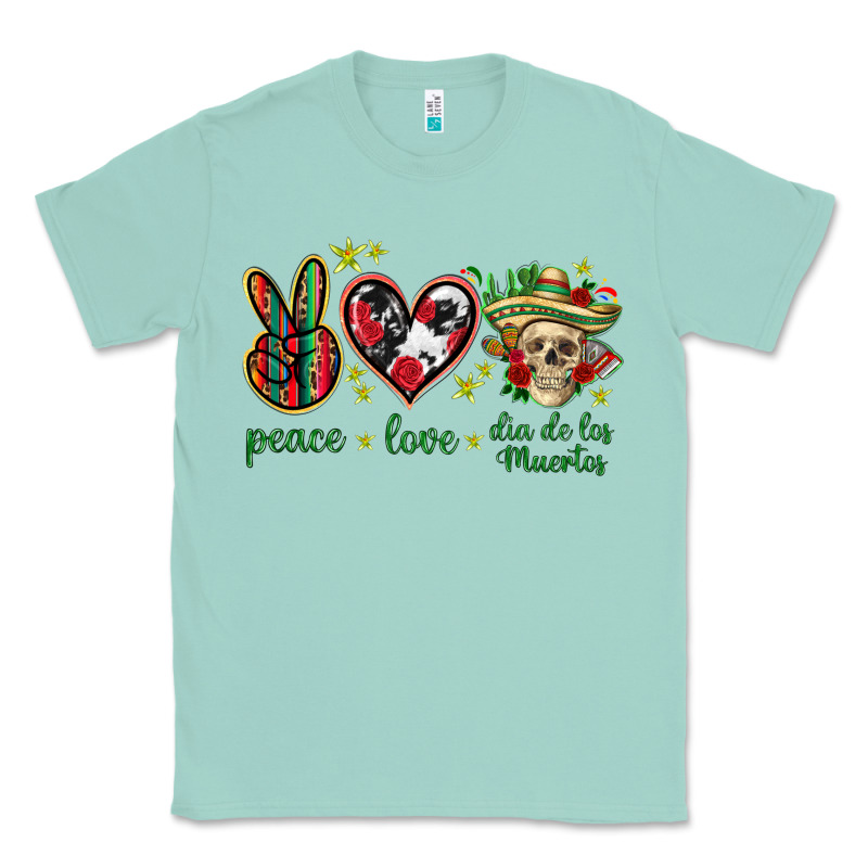 Peace Love Dia De Los Muertos Mexico Classic Tee by HowdyJamesFarm | Teevron