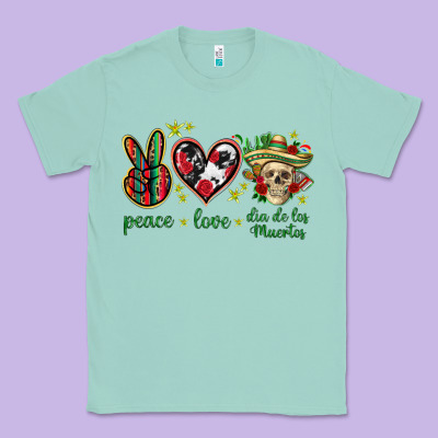 Peace Love Dia De Los Muertos Mexico Classic Tee Designed By Howdyjamesfarm