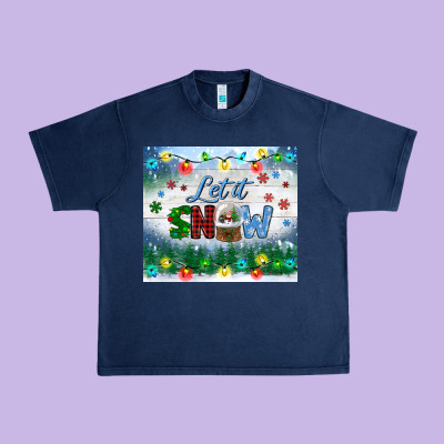 Let It Snow Tumbler Urban Heavy Tee Designed By Bundleandbundleshop
