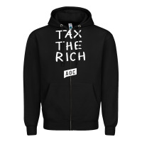 Black aoc tax the rich Zipper Hoodie - baoMotion