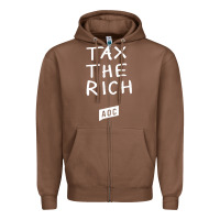 Chestnut aoc tax the rich Zipper Hoodie - baoMotion