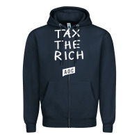 Navy aoc tax the rich Zipper Hoodie - baoMotion