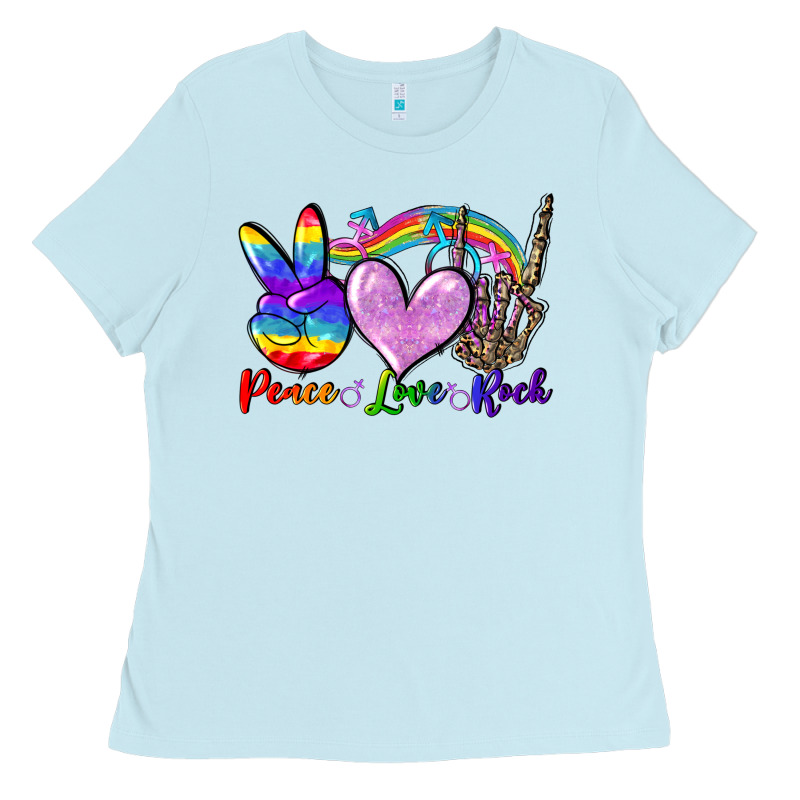 Peace Love Rock Ladies Tee by FaDigitalArtStudio | Teevron