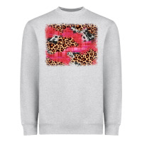 Heather Grey valentine's day cowhide leopard background Heavyweight Sweatshirt - JahusDesignShop