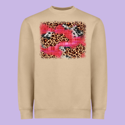 Valentine's Day Cowhide Leopard Background Heavyweight Sweatshirt Designed By Jahusdesignshop