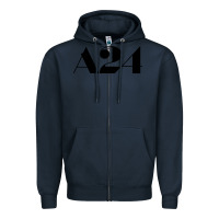 Navy a24  entertainment Zipper Hoodie - baoMotion