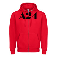Red a24  entertainment Zipper Hoodie - baoMotion