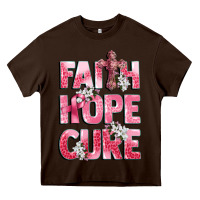 Chocolate Brown faith hope cure breast cancer Heavy Core Tee - CowGirlArtShop