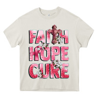 Cream faith hope cure breast cancer Heavy Core Tee - CowGirlArtShop