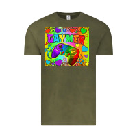 Vintage Olive LGBTQ+ Gaymer With Hearts Tumbler Vintage Tee - BundleAndBundleShop