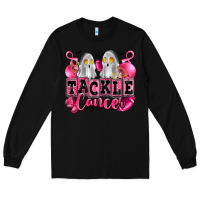 Black tackle cancer with ghosts playing football Long Sleeve Tee - LillyAllenDesigns