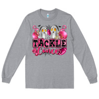 Heather Grey tackle cancer with ghosts playing football Long Sleeve Tee - LillyAllenDesigns