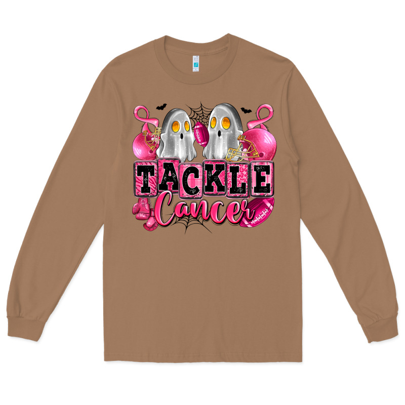 Tackle Cancer With Ghosts Playing Football Long Sleeve Tee by LillyAllenDesigns | Teevron