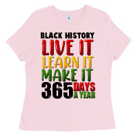 Bubblegum Pink black history live it Ladies Tee - FaDigitalArtStudio