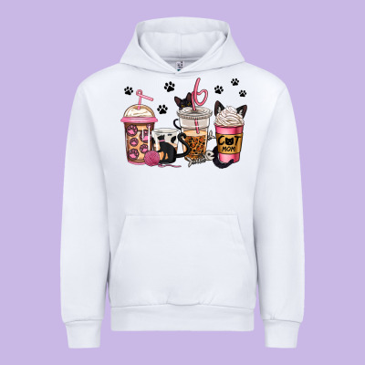 Cat Mom Coffee Urban Hoodie Designed By Jasminsmagicworld