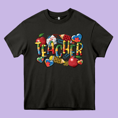 Autism Teacher Heavy Core Tee Designed By Cowgirlartshop