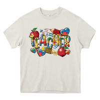 Cream autism teacher Heavy Core Tee - CowGirlArtShop