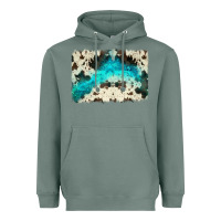 Sage turquoise, cowhide backgraund Heavyweight Hoodie - JahusDesignShop