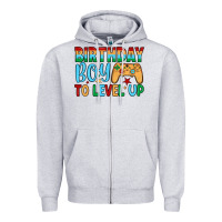 Heather Grey birthday boy to level up Zipper Hoodie - JahusDesignShop
