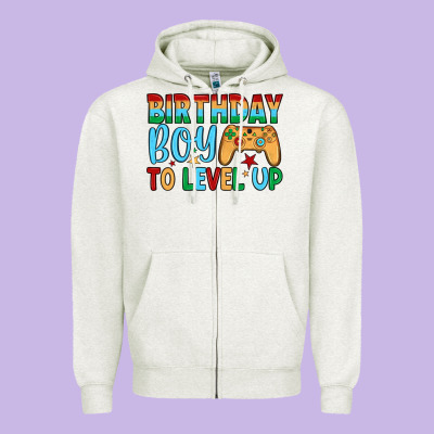 Birthday Boy To Level Up Zipper Hoodie Designed By Jahusdesignshop