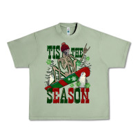 Oil Green tis the season skeleton snowboard Urban Heavy Tee - FaDigitalArtStudio