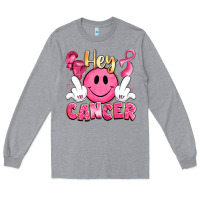 Heather Grey hey cancer with middle fingers Long Sleeve Tee - LillyAllenDesigns