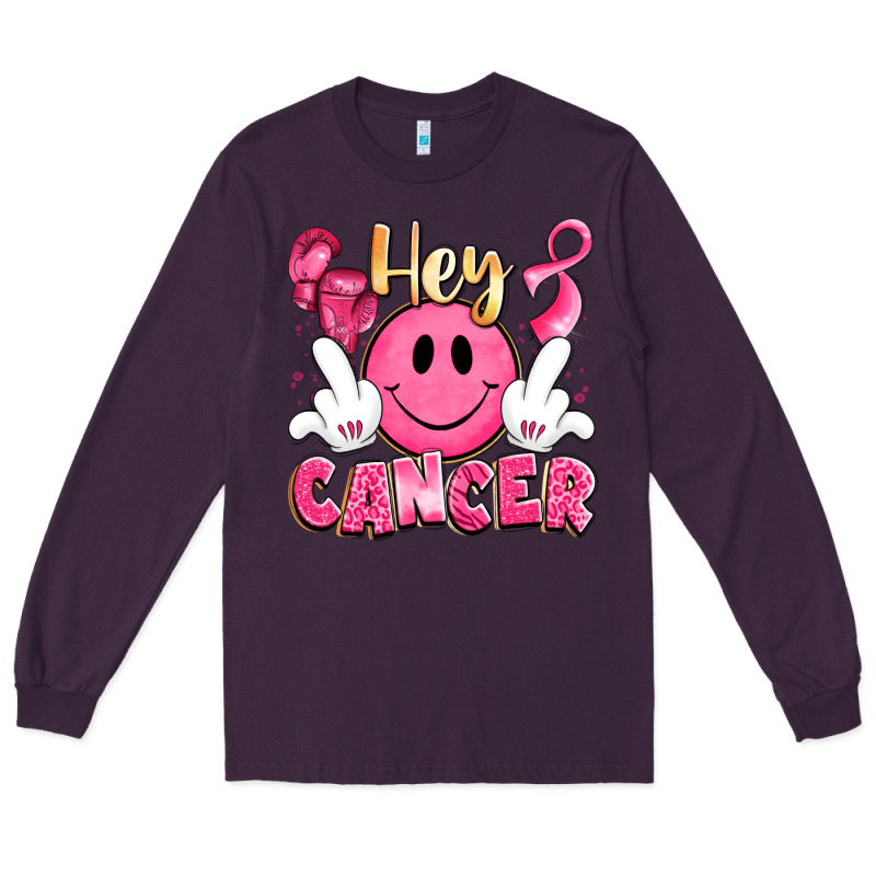 Hey Cancer With Middle Fingers Long Sleeve Tee by LillyAllenDesigns | Teevron