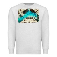 Oatmeal Heather turquoise, cowhide backgraund Premium Sweatshirt - JahusDesignShop