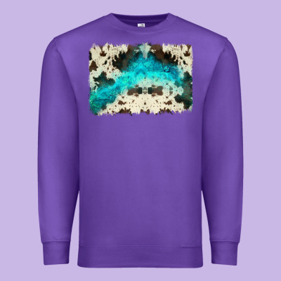 Turquoise, Cowhide Backgraund Premium Sweatshirt Designed By Jahusdesignshop