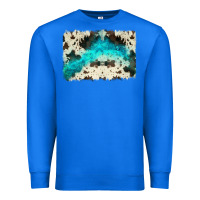 True Royal turquoise, cowhide backgraund Premium Sweatshirt - JahusDesignShop