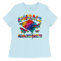 Baby Blue Embrace neurodiversity Autism Ladies Tee - FaDigitalArtStudio