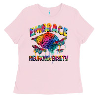 Bubblegum Pink Embrace neurodiversity Autism Ladies Tee - FaDigitalArtStudio