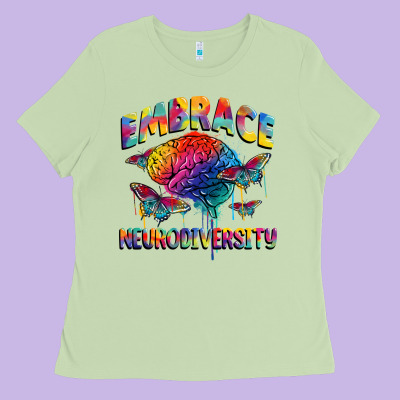 Embrace Neurodiversity Autism Ladies Tee Designed By Fadigitalartstudio