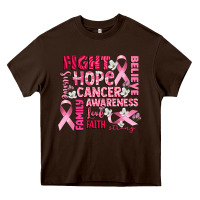 Chocolate Brown cancer awareness fight believe hope survive Heavy Core Tee - CowGirlArtShop