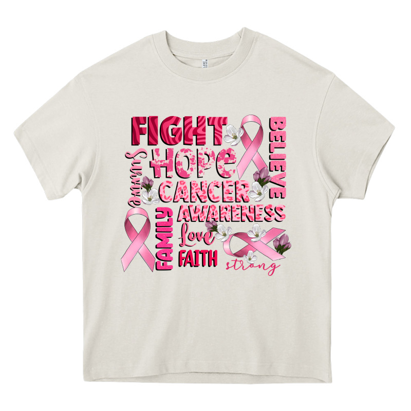 Cancer Awareness Fight Believe Hope Survive Heavy Core Tee by CowGirlArtShop | Teevron