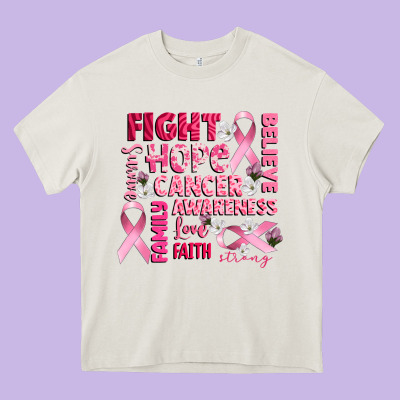 Cancer Awareness Fight Believe Hope Survive Heavy Core Tee Designed By Cowgirlartshop